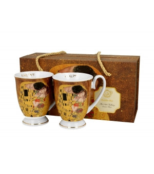 Set 2 cani regale Kiss-Clasic inspirate de Klimt - Golden Line, 380 ml - Victoria home deco