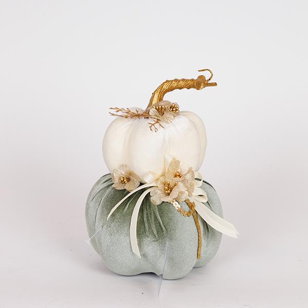 Figurina decorativa de Craciun, model Dovleac mint, 15x22 cm