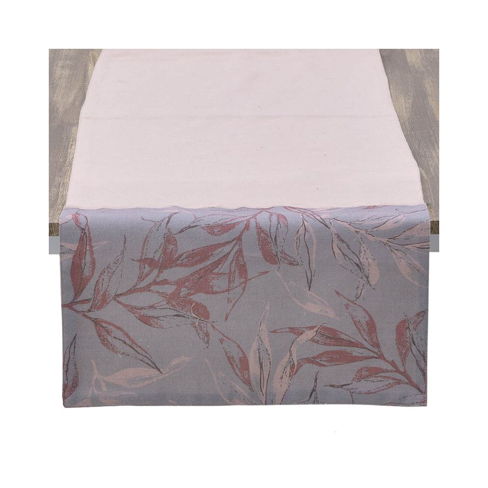 Napron pentru masa Inart, Gri/roz, 40x140 cm - Victoria home deco