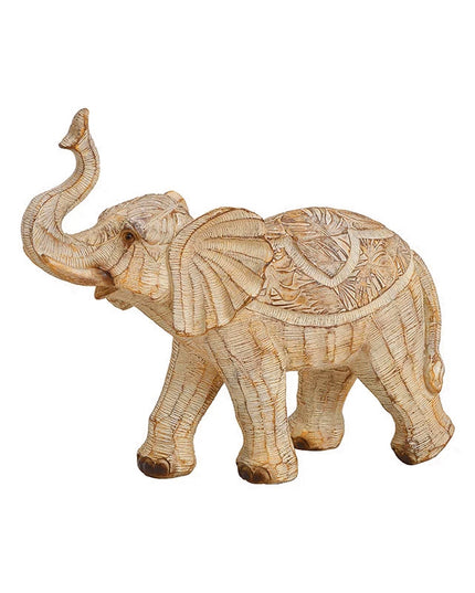 Decoratiune elefant, Inart, din rasina, Bej, 19x18x7 cm - Victoria home deco
