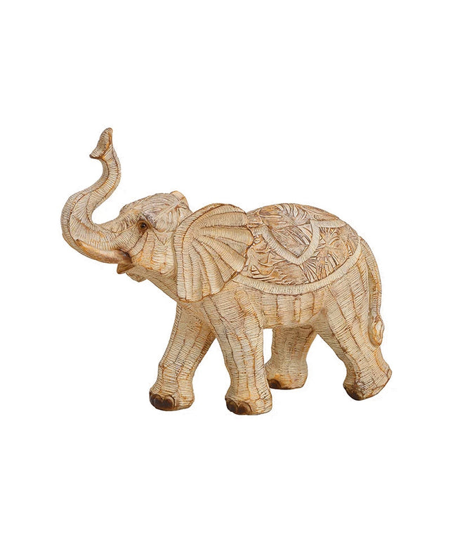 Decoratiune elefant, Inart, din rasina, Bej, 19x18x7 cm - Victoria home deco