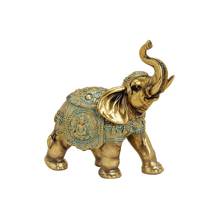 Decoratiune elefant, din rasina, Golden, 15X16X7 cm - Victoria home deco