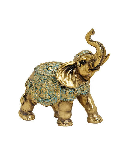 Decoratiune elefant, din rasina, Golden, 15X16X7 cm - Victoria home deco