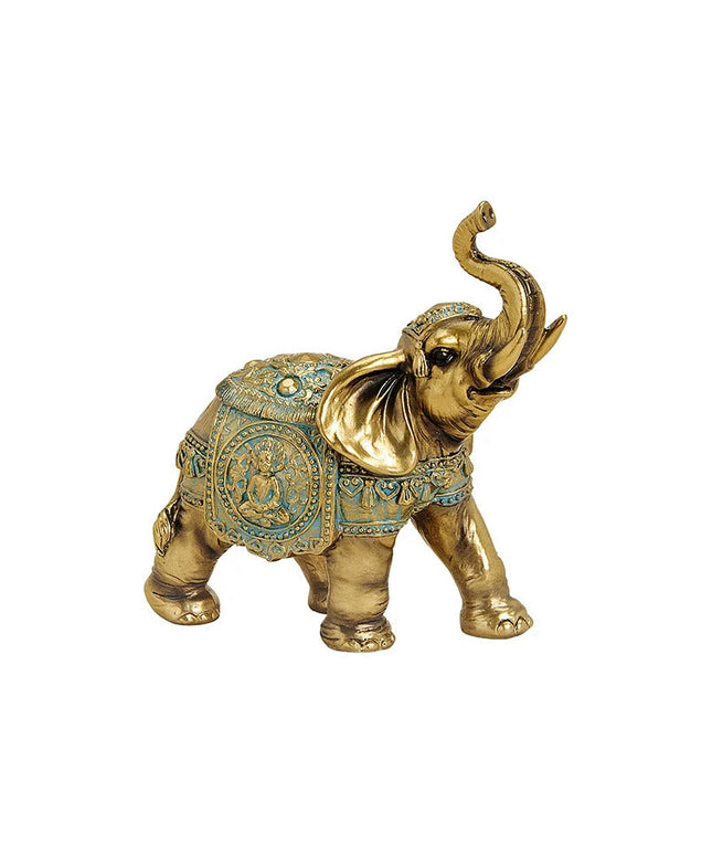 Decoratiune elefant, din rasina, Golden, 15X16X7 cm - Victoria home deco