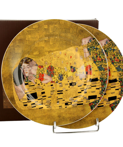 Set 2 farfurii pentru desert, The Kiss Clasic, inspirat de Klimt, 19 cm