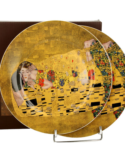 Set 2 farfurii pentru desert, The Kiss Clasic, inspirat de Klimt, 19 cm