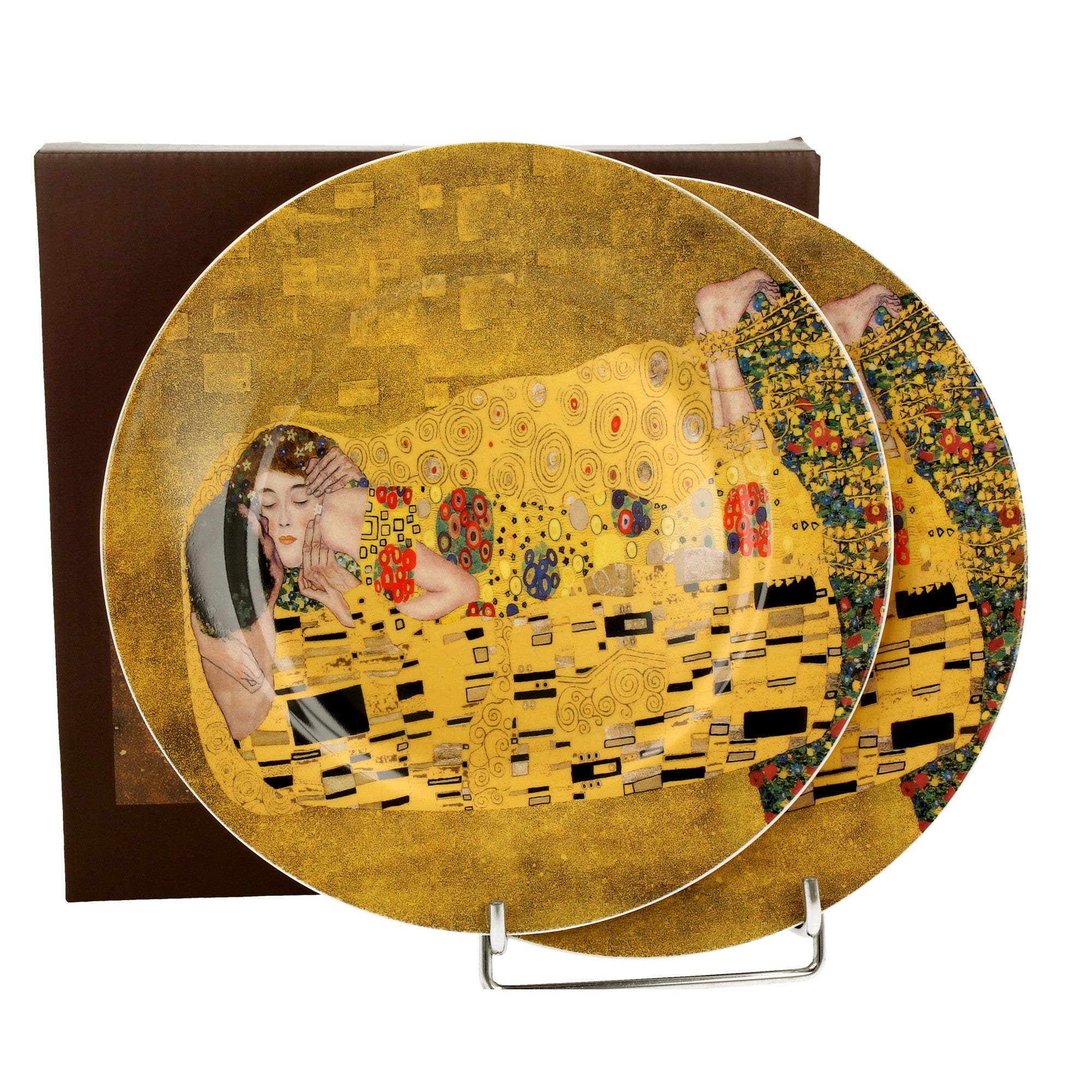 Set 2 farfurii pentru desert, The Kiss Clasic, inspirat de Klimt, 19 cm