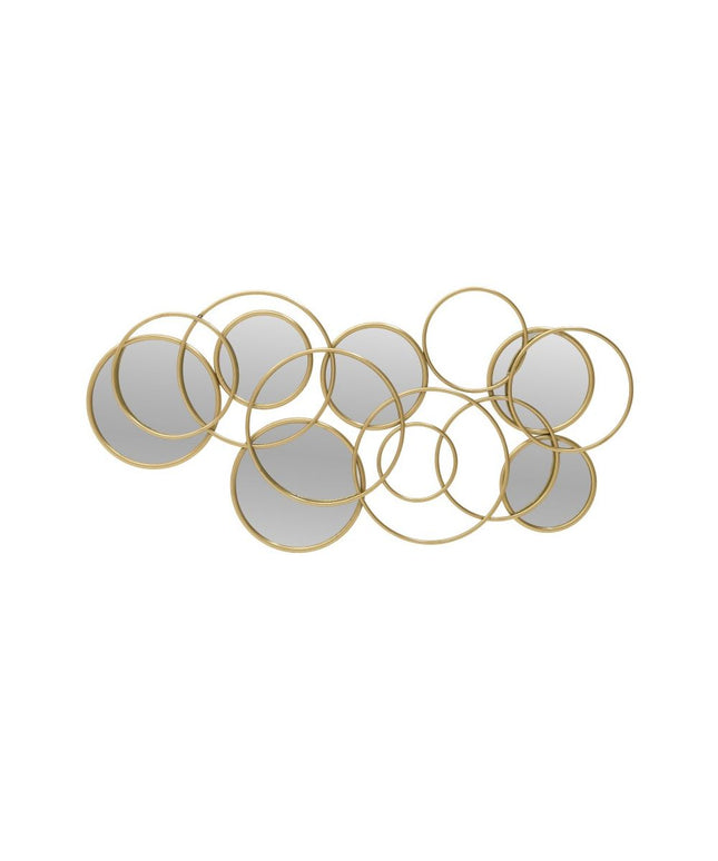Oglinda perete  metalica  Auriu-antichizat, moderna , 102x3x49 cm - Victoria home deco