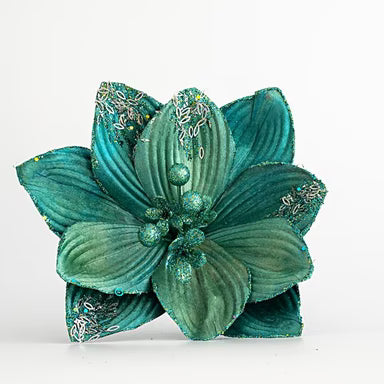 Decoratiun Craciun, Floare, Magnolie, Verde, 24x24cm, EUROLAMP