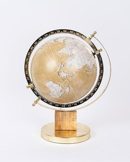 Decoratiune glob pamantesc, Gold, metal si plastic, 23x23x35 cm