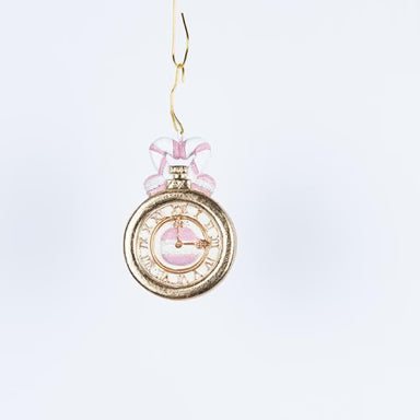 Ornament suspendat din polirășină, ceas cu bomboană, auriu, 5x6,5 cm, EUROLAMP