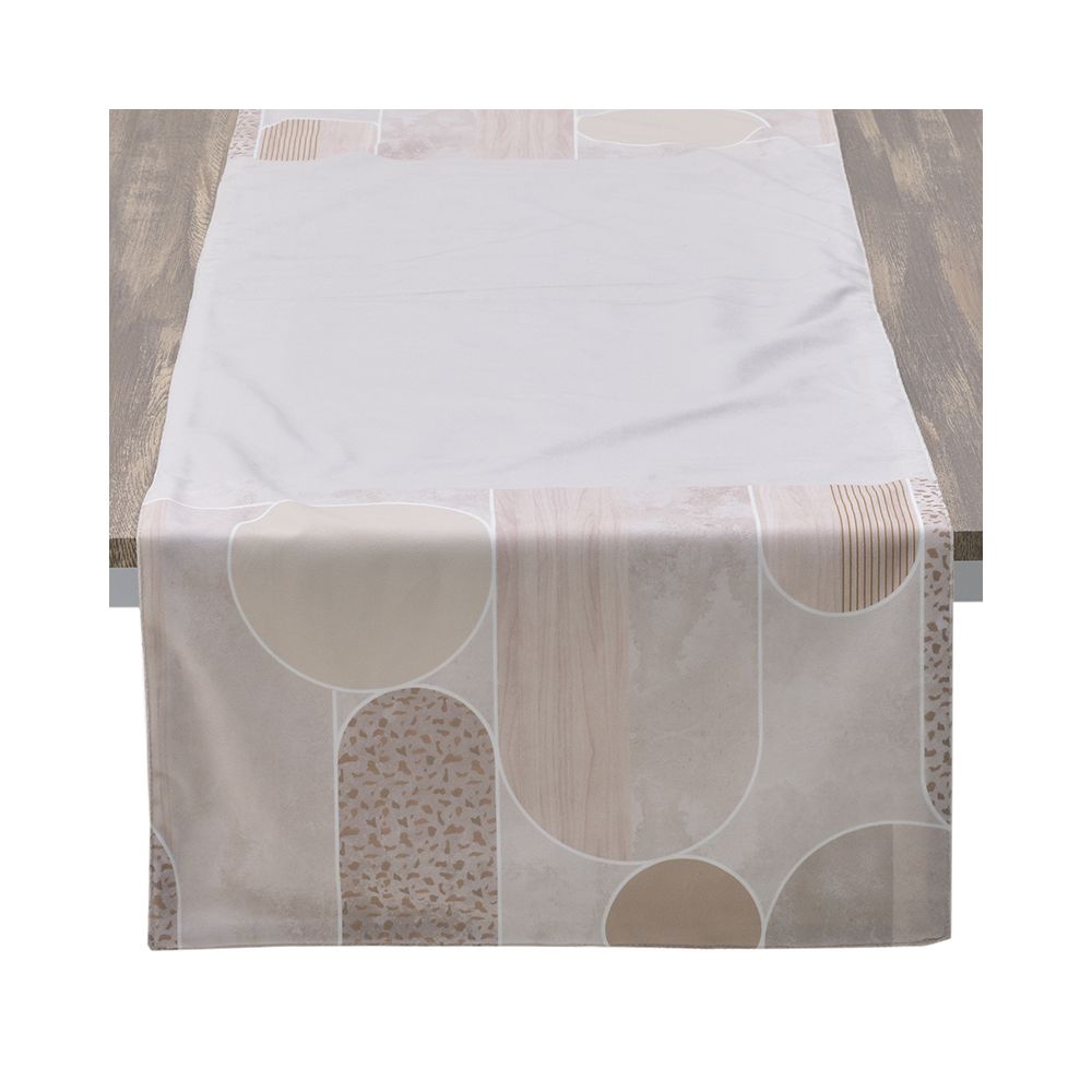 Napron pentru masa Inart, Bej/Maro, 40x140 cm - Victoria home deco