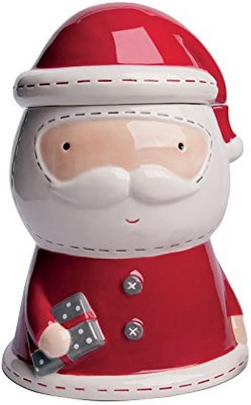 Borcan ceramic prajituri, Excelsa, Santa Claus, cu capac, de Craciun, 25x43 cm - Victoria home deco