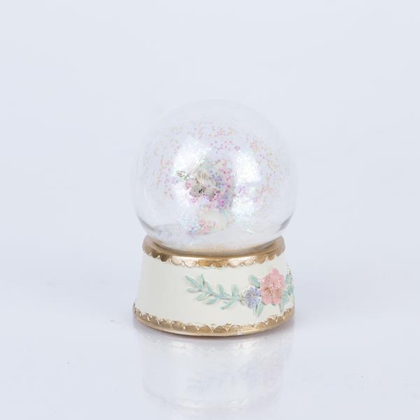 Glob de Craciun cu zapada si unicorn, in culori opal, 6, 5x8, 5 cm
