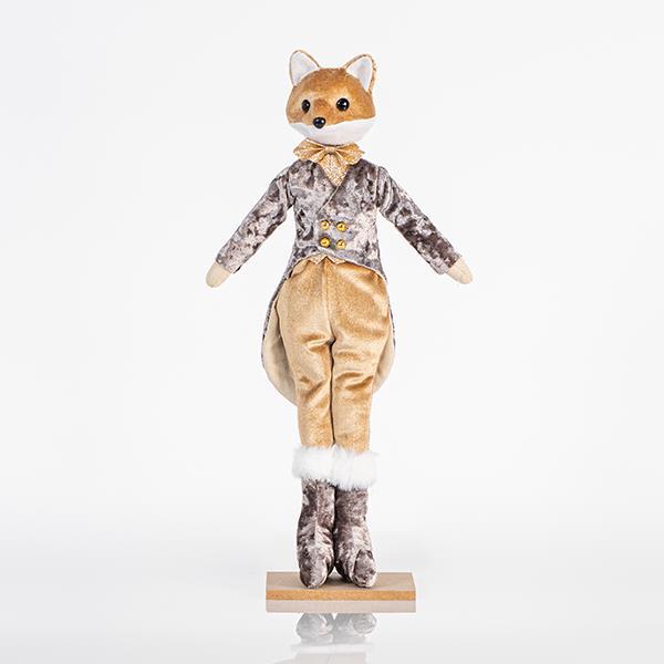 Figurina de Craciun, Domnul Vulpe gri, 12x43 cm