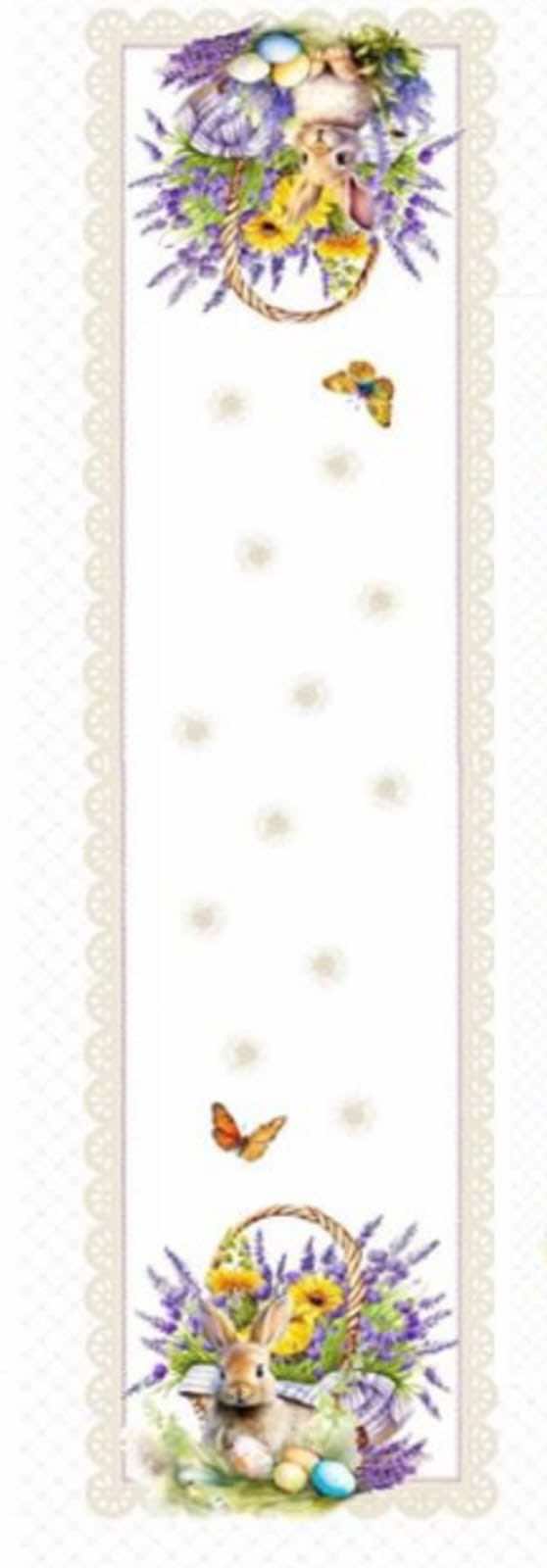 Napron decorativ de Paste cu 40x140 cm, iepurasi