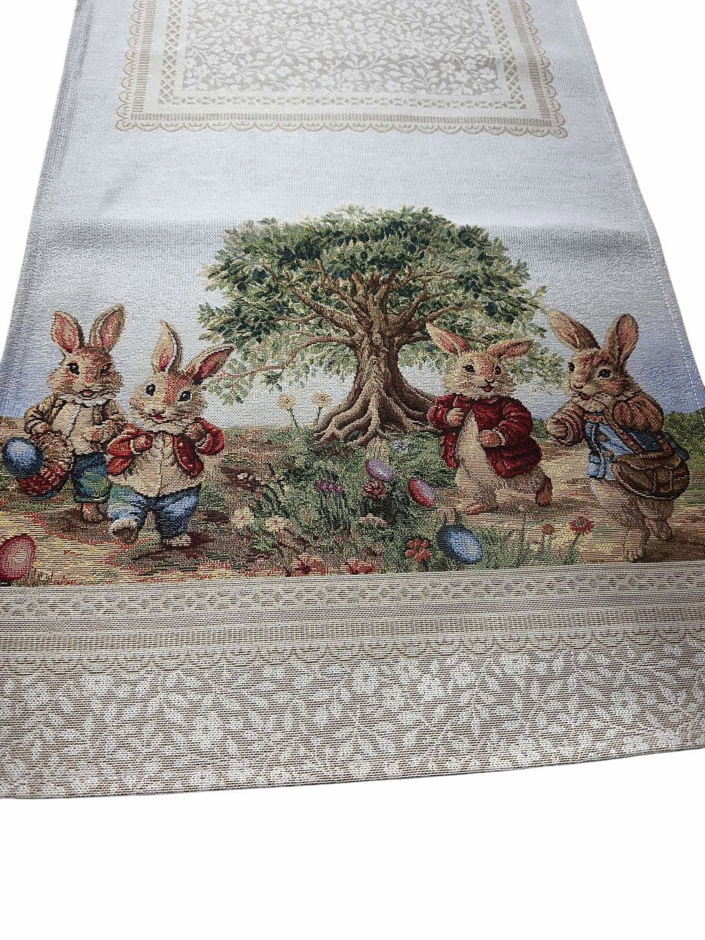 Napron decorativ de Paste cu iepurasi 40x140 cm