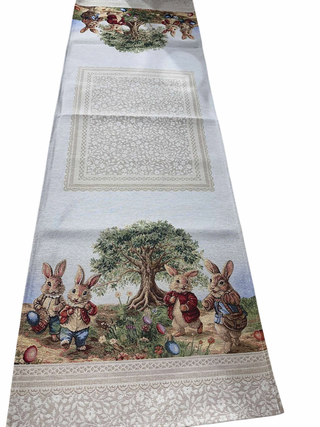Napron decorativ de Paste cu iepurasi 40x140 cm