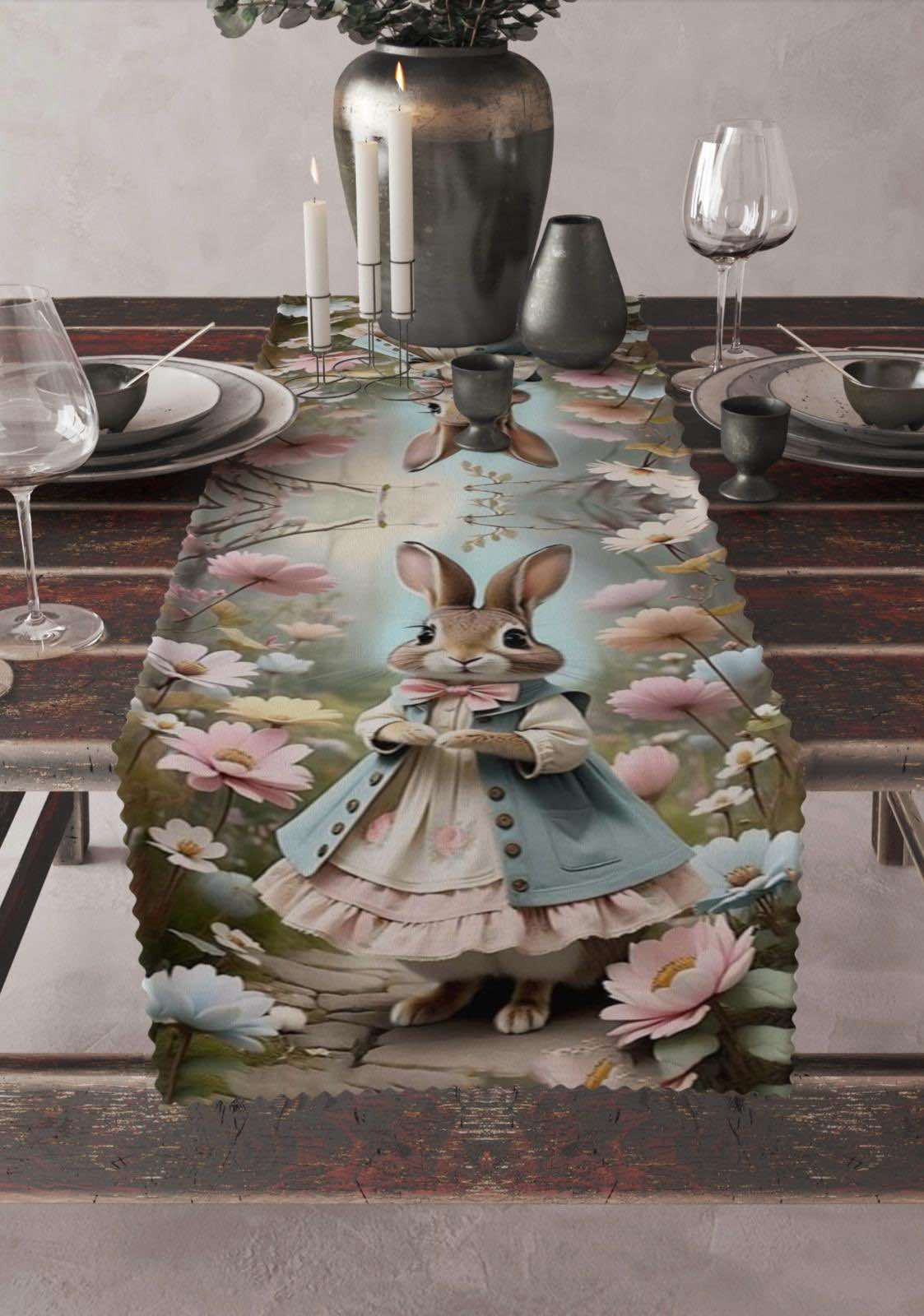 Napron decorativ de Paste cu 40x140 cm, catifea