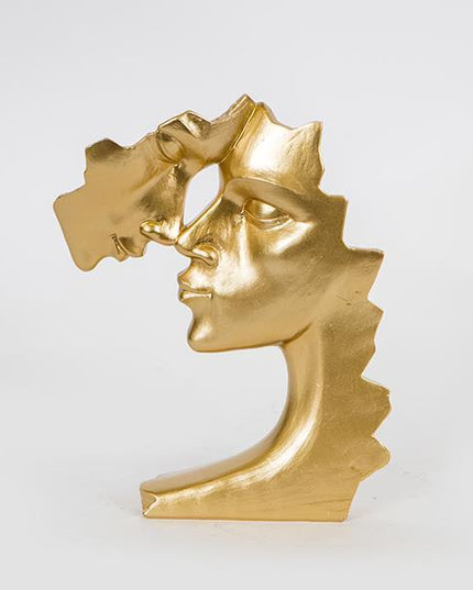 Statueta decorativa, 2 chipuri, aurie, 19x6.5x23.5cm