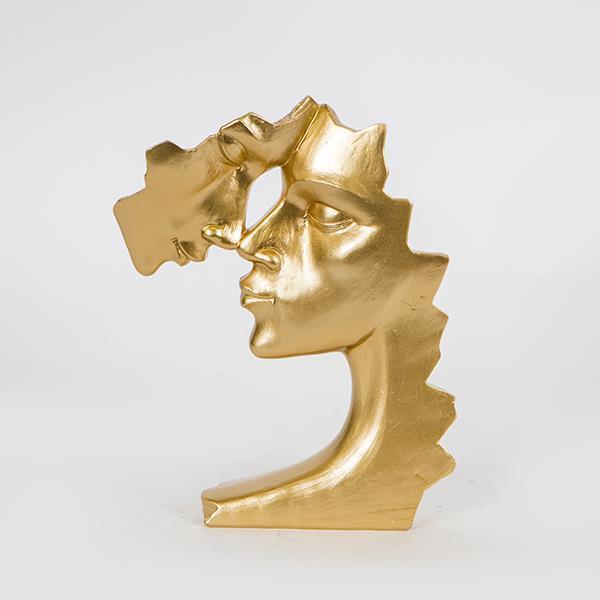 Statueta decorativa, 2 chipuri, aurie, 19x6.5x23.5cm