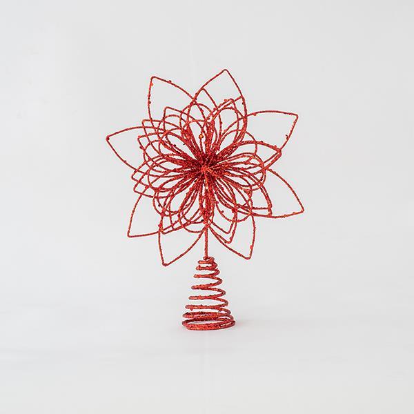 Decoraiune de Craciun, Varf de brad, Stea rosie 30x24cm, EUROLAMP