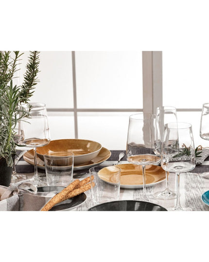 Serviciu de masa 18 piese, Essential Amber, Brandani, portelan, ambra - Victoria home deco