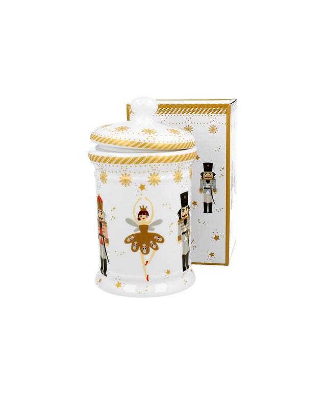 Borcan pentru prajituri, cu capac, design balerina de Craciun, 800 ml - Victoria home deco