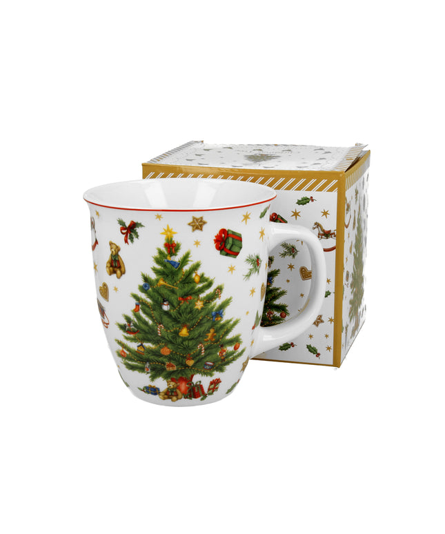 Cana din portelan, design bradut impodobit, 650 ml - Victoria home deco