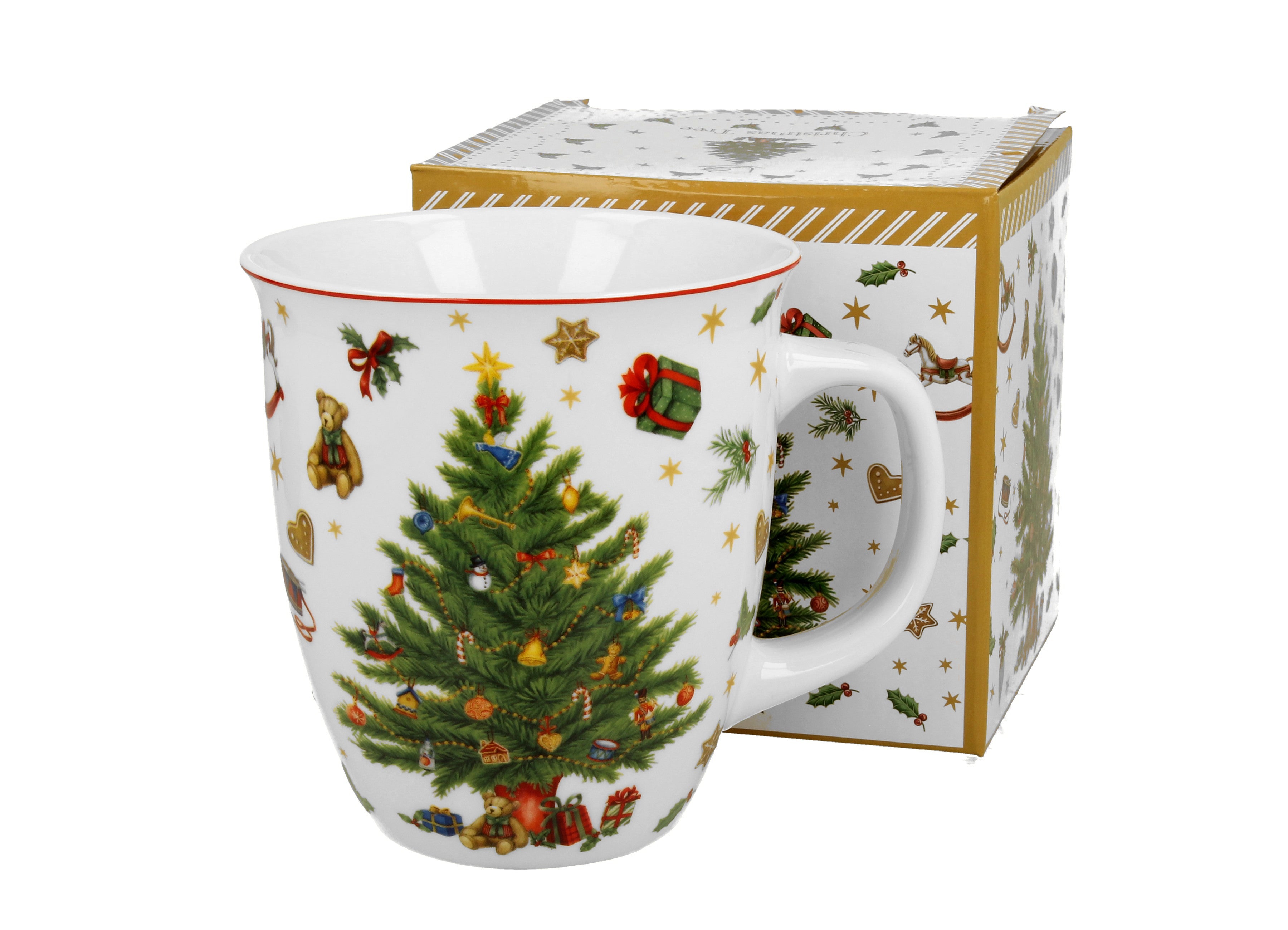 Cana din portelan, design bradut impodobit, 650 ml - Victoria home deco