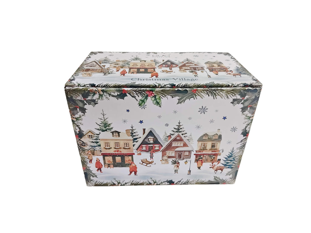 Cana de Craciun cu infuzor metalic pentru ceai, design Christams Village, 460 ml