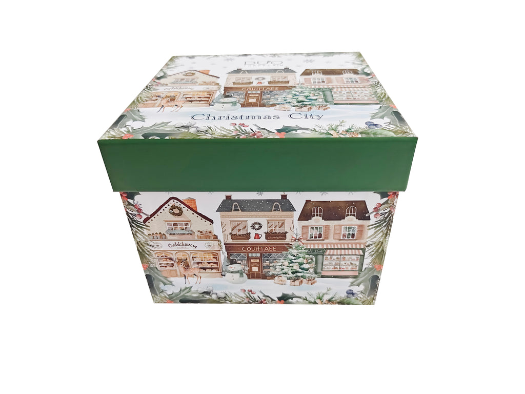 Set 2 cesti de Craciun, cu farfurioare, 280 ml, Christmas City