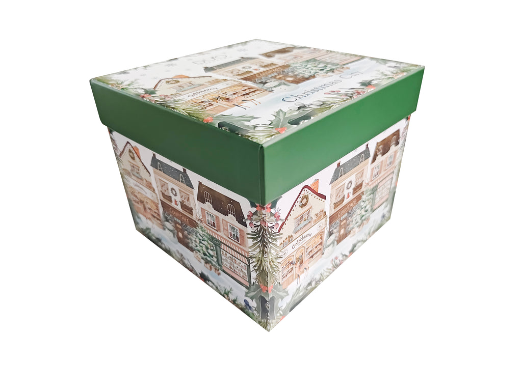Set 2 cesti de Craciun, cu farfurioare, 280 ml, Christmas City