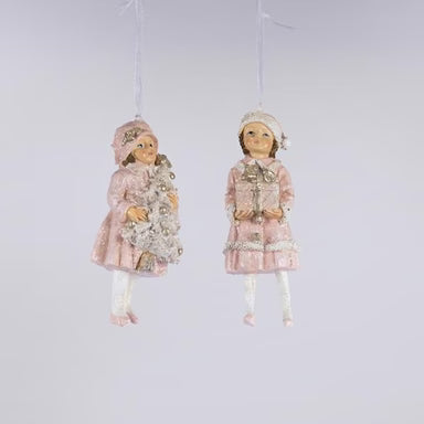 Ornament Polirasina, Fete, Roz, 6,5x4,5x12cm, EUROLAMP