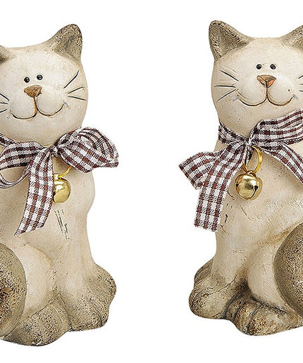 Set 2 decoratiuni pisici din lut, 7x11 cm - Victoria home deco