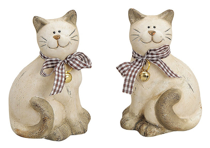 Set 2 decoratiuni pisici din lut, 7x11 cm - Victoria home deco