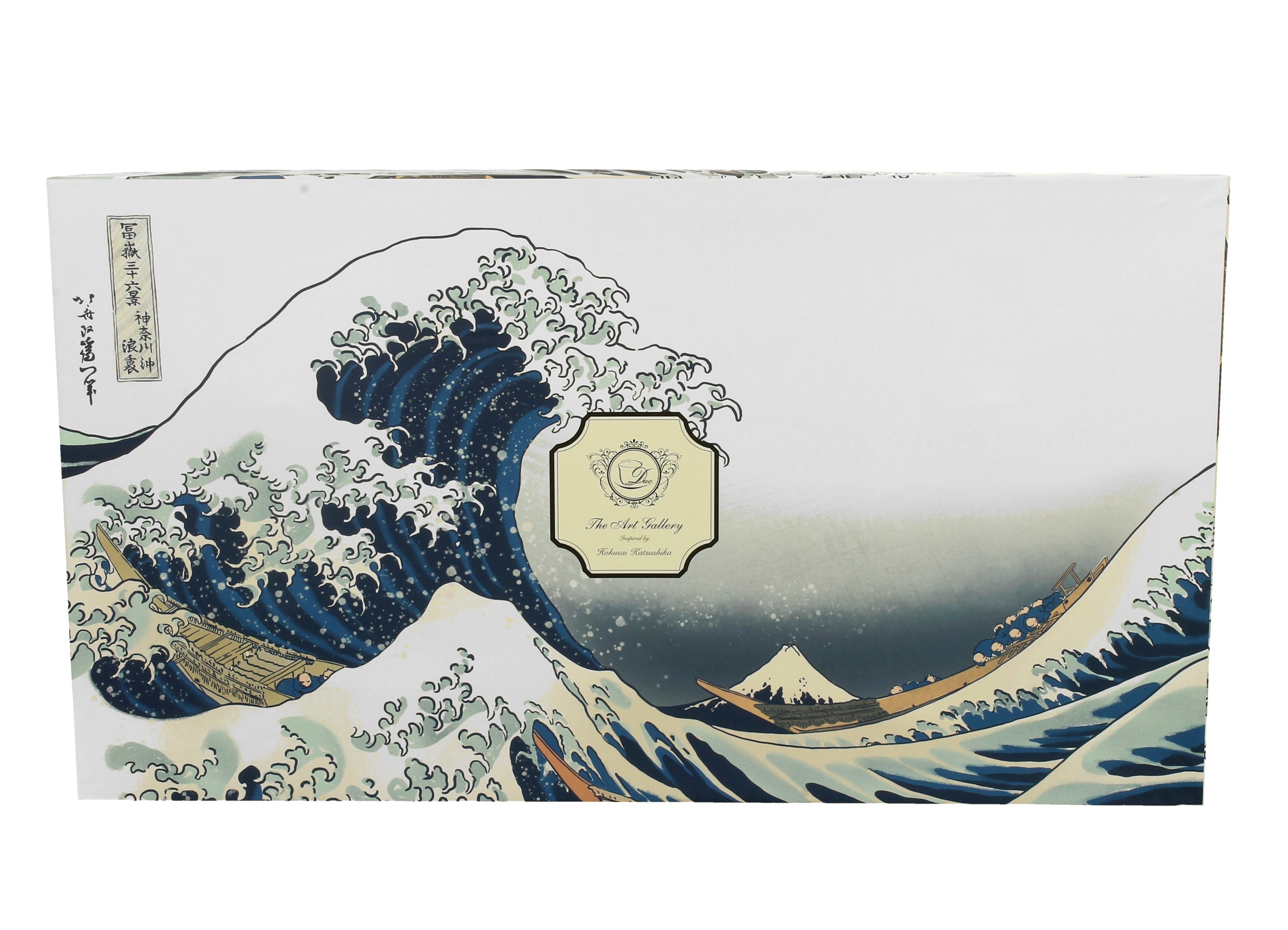 Set 6 cești cu farfurioare MARELE VAL inspirat de K. Hokusai