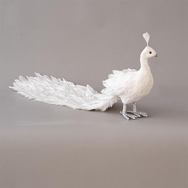 Figurina de Craciun, Paun alb, 80cm