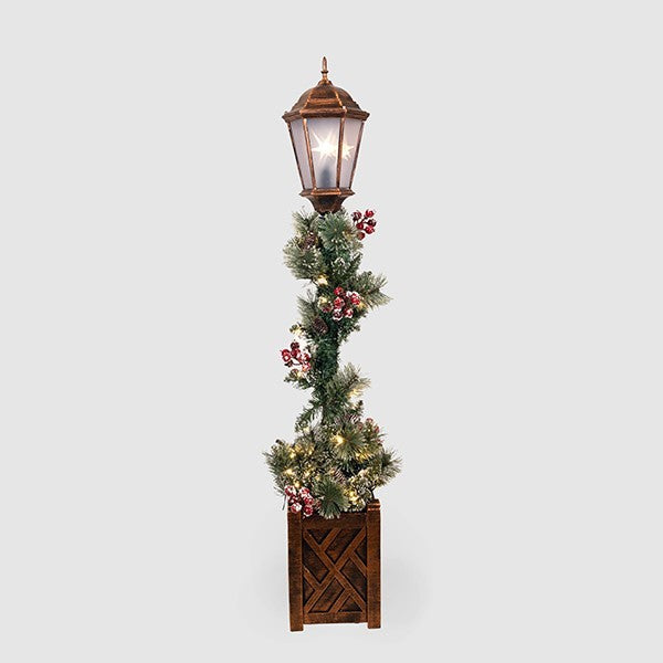 Lampadar cu ghirlandă de Crăciun, iluminată, cu adaptor, 150 cm