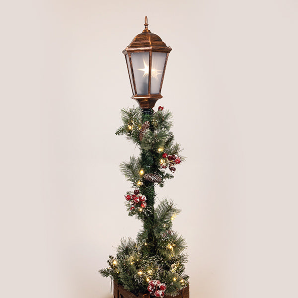 Lampadar cu ghirlandă de Crăciun, iluminată, cu adaptor, 150 cm