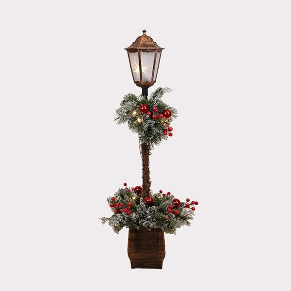 Lampadar cu ghirlandă de Crăciun, iluminată, cu adaptor, 120cm