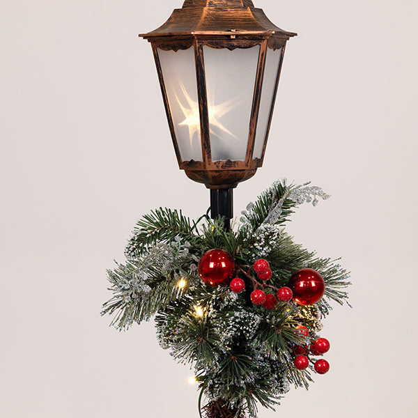 Lampadar cu ghirlandă de Crăciun, iluminată, cu adaptor, 120cm