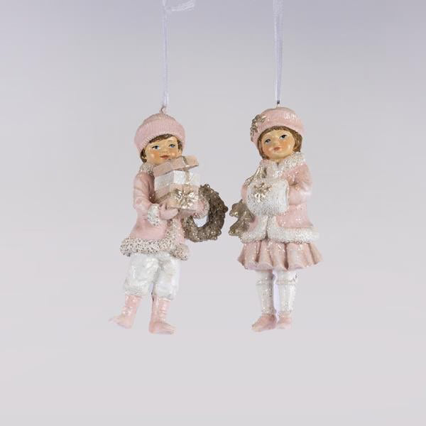 Set de 2 Figurine din Polirasina, Copii, 5,5x4x11,5cm, EUROLAMP