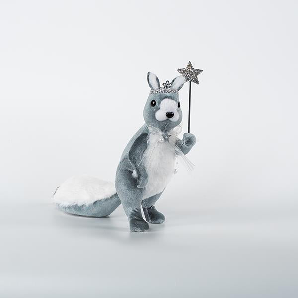 Figurina decorativa, pentru Craciun ,Veverita cu bagheta magica , 23x24cm