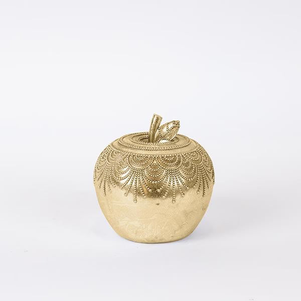 Decoratiune Mar din rasina, Golden, 11.5x11.5x11.5 cm
