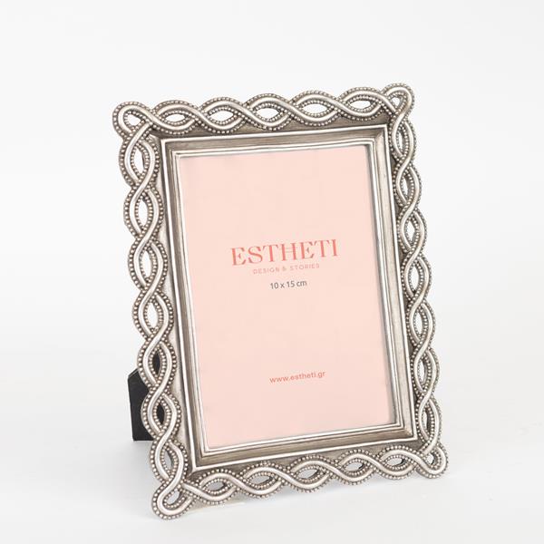 Rama foto, Silver, din rasina,Eurolamp, cu model 15x20 cm,