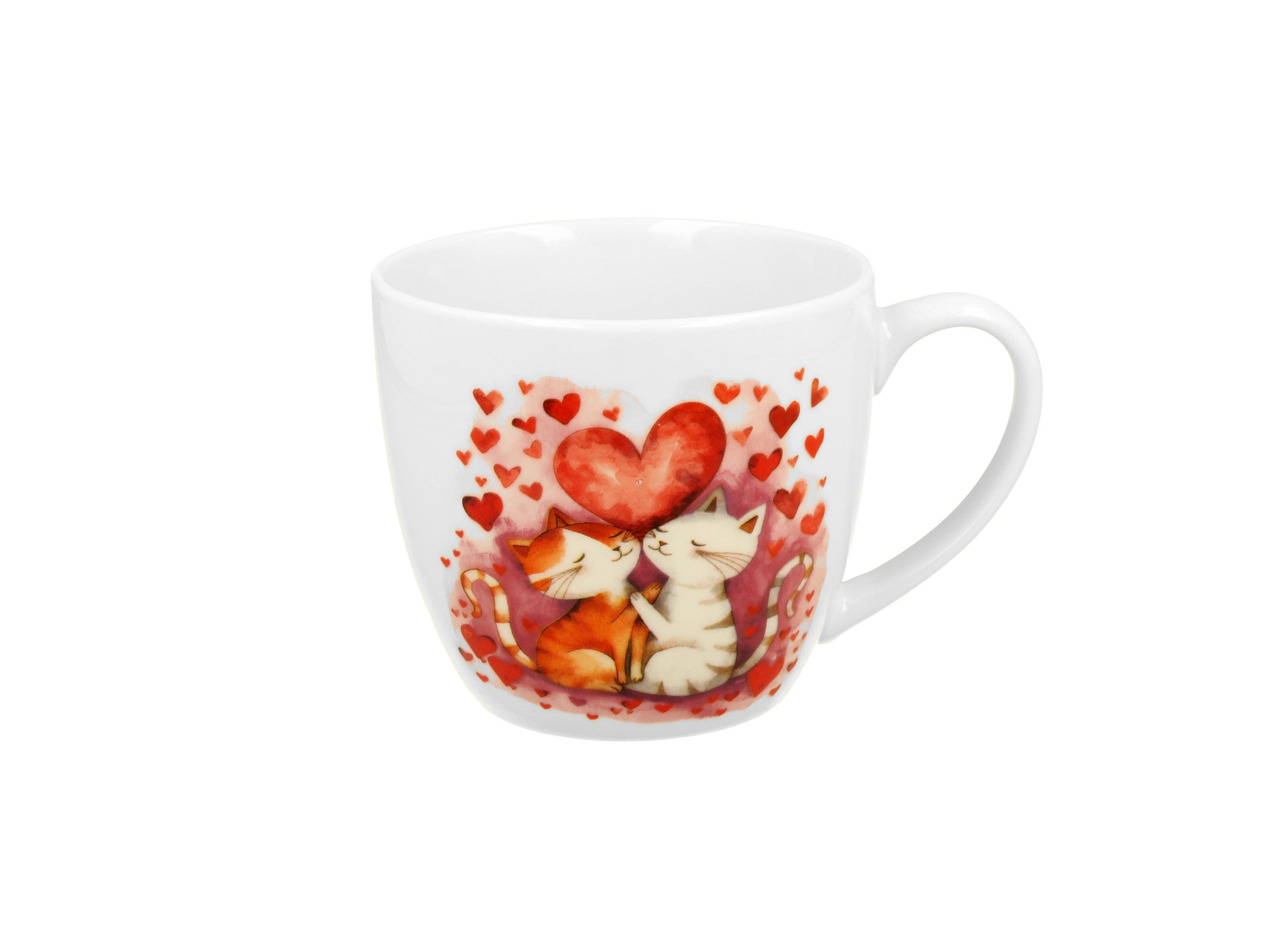 Cana Duo, Loving Cats, din portelan, 460 ml, multicolor