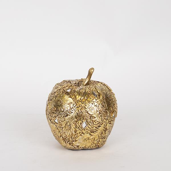 Decoratiune Mar din rasina, Golden, 12.5x12.5x14cm