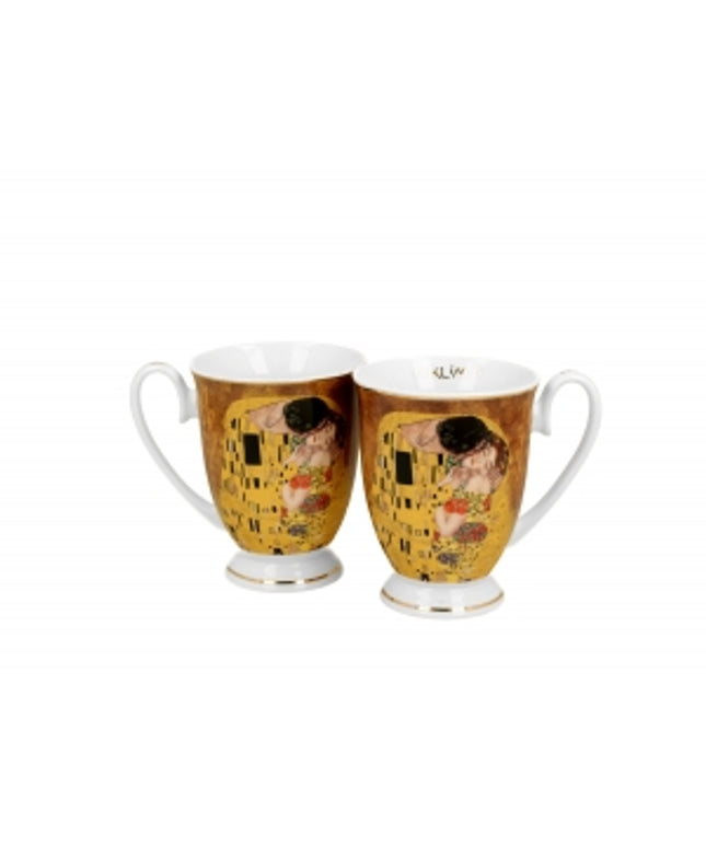 Set 2 cani regale Kiss-Clasic inspirate de Klimt - Golden Line, 380 ml - Victoria home deco