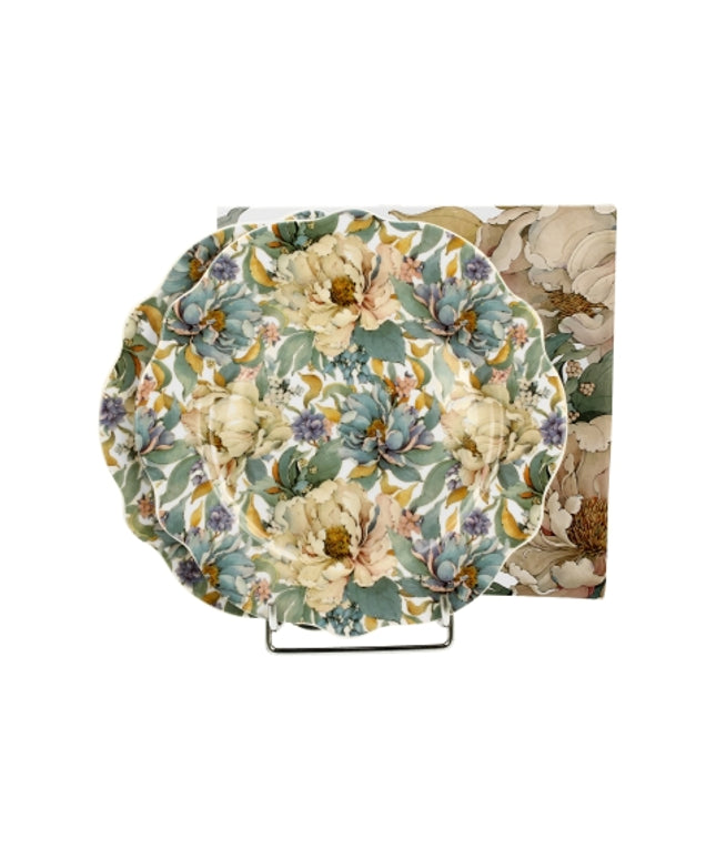 Set 2 farfurii pentru desert, Bujori albi, 19.3 cm, DUO
